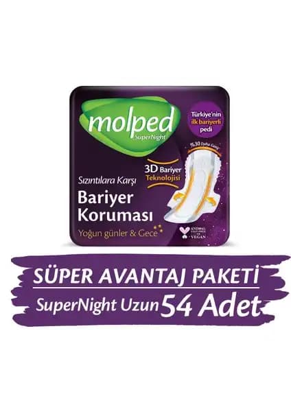 Molped Supernight Uzun Hijyenik Ped ile Günlük ve Gece Korumasında Yeni Standartlar