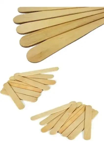 MUJGAN 100 Adet Ahşap Ağda Spatulası Profesyonel ve Pratik Kullanım İçin