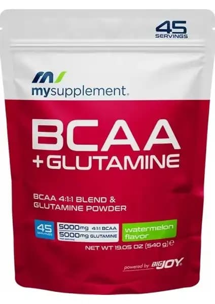 MySupplement BCAA+ Glutamine Doypack 540g Sporcu Takviyesi Kas Gelişimi ve Performans Artışı