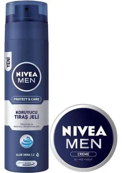 Nivea Erkek Bakım Seti: Tıraş Jeli ve Yatıştırıcı Krem Kombinasyonu