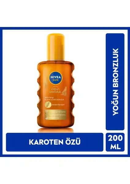 Nivea Sun Güneş Yağı Sprey SPF 6 ile doğal bronzluk ve güneş koruması sağlayan pratik ürün