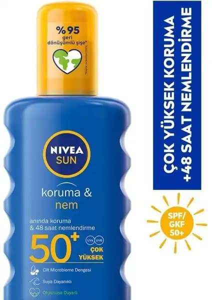 Nivea Sun SPF 50+ Koruma ve Nemlendirici Sprey Yaz Aylarının En Çok Tercih Edilen Güneş Koruyucusu