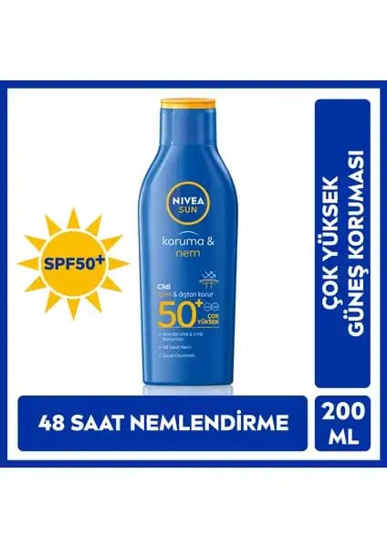 Nivea Sun SPF50+ Güneş Koruyucu ve Nemlendirici Losyonu Çocuk ve Yetişkinler İçin Güvenli Koruma