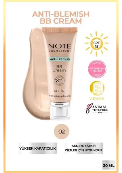 Note Cosmetics Anti-Blemish BB Krem SPF 15: Yağlı ve Akneye Yatkın Ciltler İçin Uygun Güçlü Çözüm