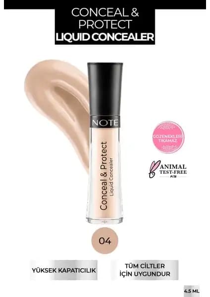 Note Cosmetics Conceal & Protect Göz Altı Kapatıcısı 04 Porcelain Yüksek Kapatıcılık ve Doğal Görünüm