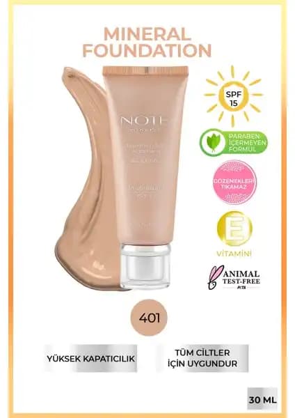 Note Cosmetics Mineral Foundation SPF 15: Yoğun Kapatıcı ve Saten Bitişli Mükemmel Fondöten
