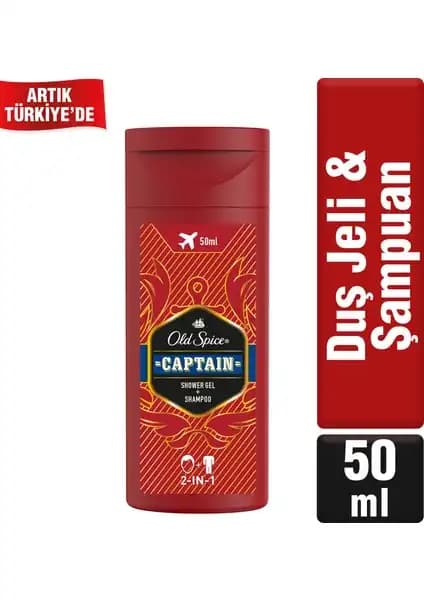Old Spice Captain Erkekler İçin 50 ml Çok Amaçlı Duş Jeli ve Şampuan Ürünü