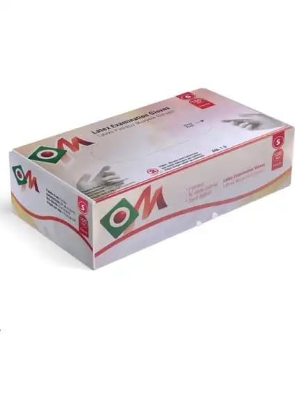 OM Pudrasız Lateks Eldiven 100'lü Paket Güvenli ve Çok Yönlü Kullanım İçin