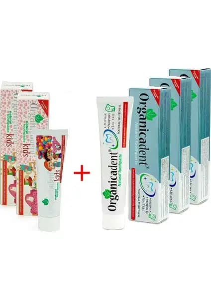 Organik ve Güvenli Çocuk ile Yetişkinler İçin Doğal Diş Macunu Paketi