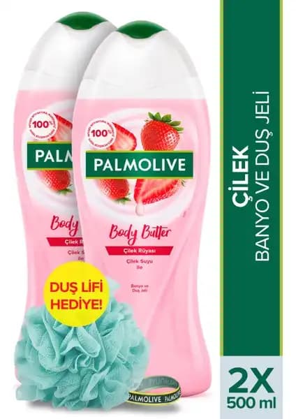 Palmolive Çilek Rüyası Body Butter Duş Jeli 500ml doğal içerik ve hoş koku ile cilt bakımında yeni deneyim