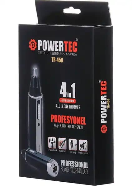 Powertec TR-450 Çok Yönlü Erkek Bakım Seti Kablosuz ve Hızlı Şarj Özelliğiyle
