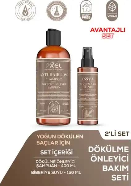 Pxel Anti-Hair Loss Şampuan ve Biberiye Saç Toniği ile Saç Sağlığını Güçlendirin