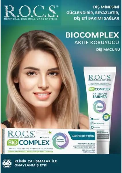 R.O.C.S. Bio Kompleks Tam Koruma Diş Macunu: Doğal İçerikli Güçlü ve Sağlıklı Gülüşler İçin