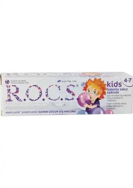 R.O.C.S. Kids 4-7 Yaş Çocuklar İçin Güvenli ve Eğlenceli Balon Sakızlı Diş Macunu
