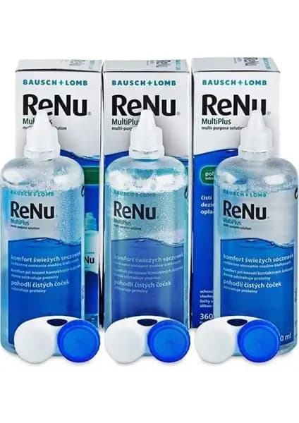 RENÜ Multiplus Lens Solüsyon 360 ml 3'lü Set, Güvenli ve Etkili Kontakt Lens Bakımı