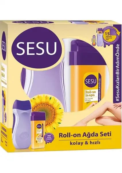 Sesu Roll-On Agda Mor Makine Seti: Evde Kolay ve Hijyenik Ağda Uygulama Çözümü