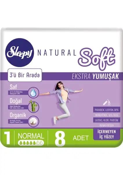 Sleepy Natural Kadın Pedi Soft Normal: Günlük Konfor ve Güvenlik İçin Uygun Hijyenik Ped