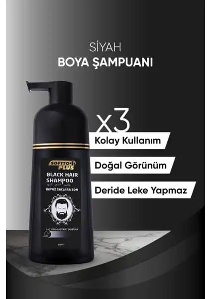 Softto Plus Black Hair Saç Siyahlaştırıcı Şampuan ile Doğal ve Hızlı Siyah Saçlar Elde Edin