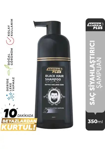 Softto Plus Erkekler İçin Bitki Özlü Saç Siyahlaştırıcı Şampuan Doğal ve Hızlı Sonuçlar İçin Uygun