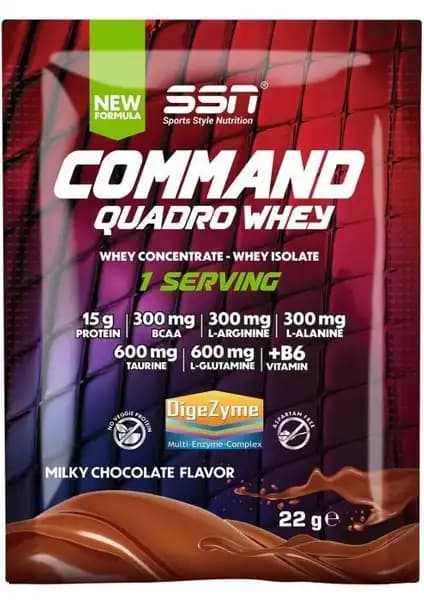 SSN Command Quadro Whey Çikolata Aromasıyla Yüksek Kaliteli Protein Takviyesi