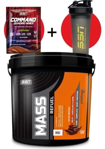 SSN Mass Refuel Sütlü Çikolata 5kg Enerji ve Kas Gelişimini Destekleyen Besin Tozu