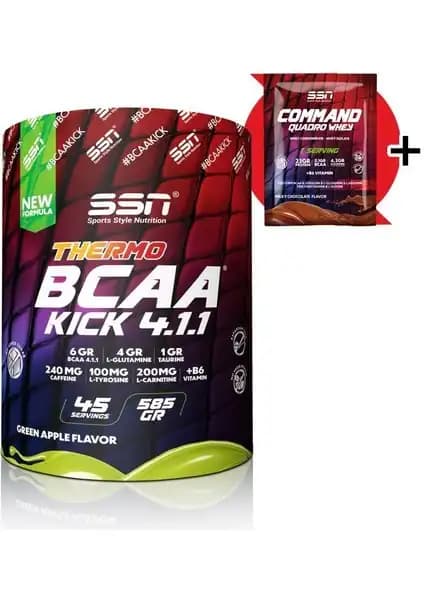 SSN Spor Stil Beslenme BCAA Thermo Kick Enerji ve Toparlanma Desteği 585g Yeşil Elma
