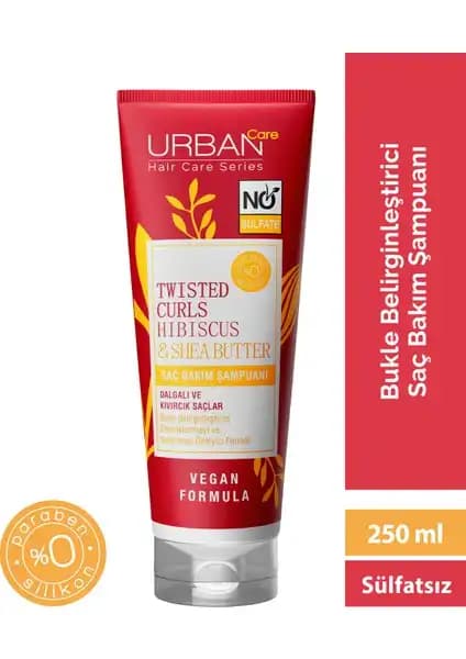 Urban Care Hibiscus Shea Butter Kıvırcık ve Dalgalı Saçlar İçin Doğal Şampuan - Sağlıklı ve Parlak Görünüm