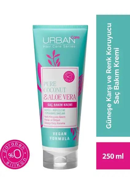 Urban Care Pure Coconut Aloe Vera Saç Bakım Kremi Renk Koruyucu ve Doğal İçeriklerle Saç Sağlığını Destekler