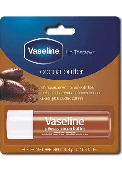 Vaseline Kakao Yağı Dudak Balmı: Doğal İçeriklerle Nemlendiren ve Yumuşatan Dudak Bakım Ürünü