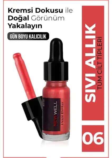 Well Sıvı Allık (Mat) NO06 Yüksek Pigmentasyon ve Doğal Görünüm Sağlayan Makyaj Ürünü