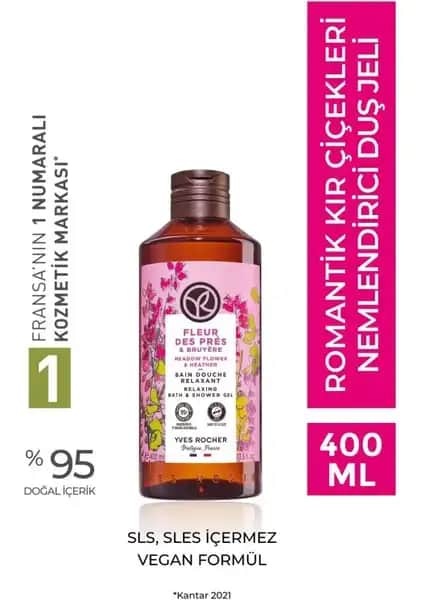 Yves Rocher Nemlendirici Duş Jeli Romantik Kır Çiçekleri Doğal Temizlik ve Ferahlatıcı Kokusu