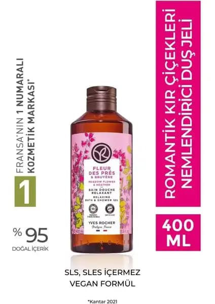 Yves Rocher Nemlendirici Duş Jeli Romantik Kır Çiçekleri Doğal Temizlik ve Ferahlatıcı Kokusu