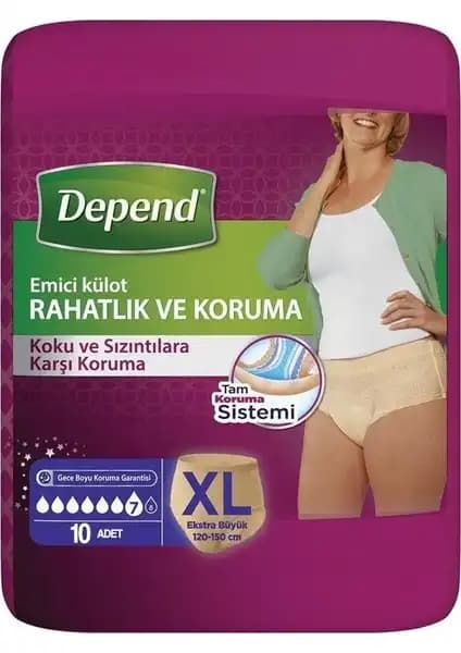 Depend Emici Külot Lohusa Pedi Kadın XL Beden Güvenli ve Konforlu Kullanım