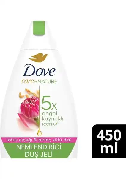 Dove Care By Nature Nemlendirici Duş Jeli Lotus Çiçeği ve Pirinç Sütü Özleriyle Doğal Temizlik