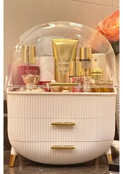 Makri Home Krem Renkli Çekmeceli Makyaj ve Takı Organizeri Detaylı Özellikler