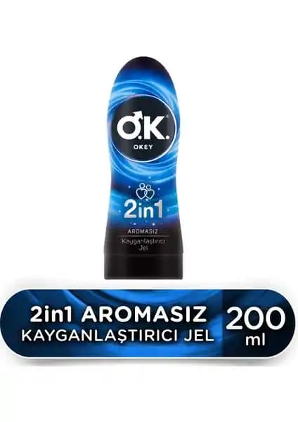 Okey 2in1 Aromasız Jel 200 Ml - Güvenli ve Konforlu Kayganlaştırıcı Ürünleri