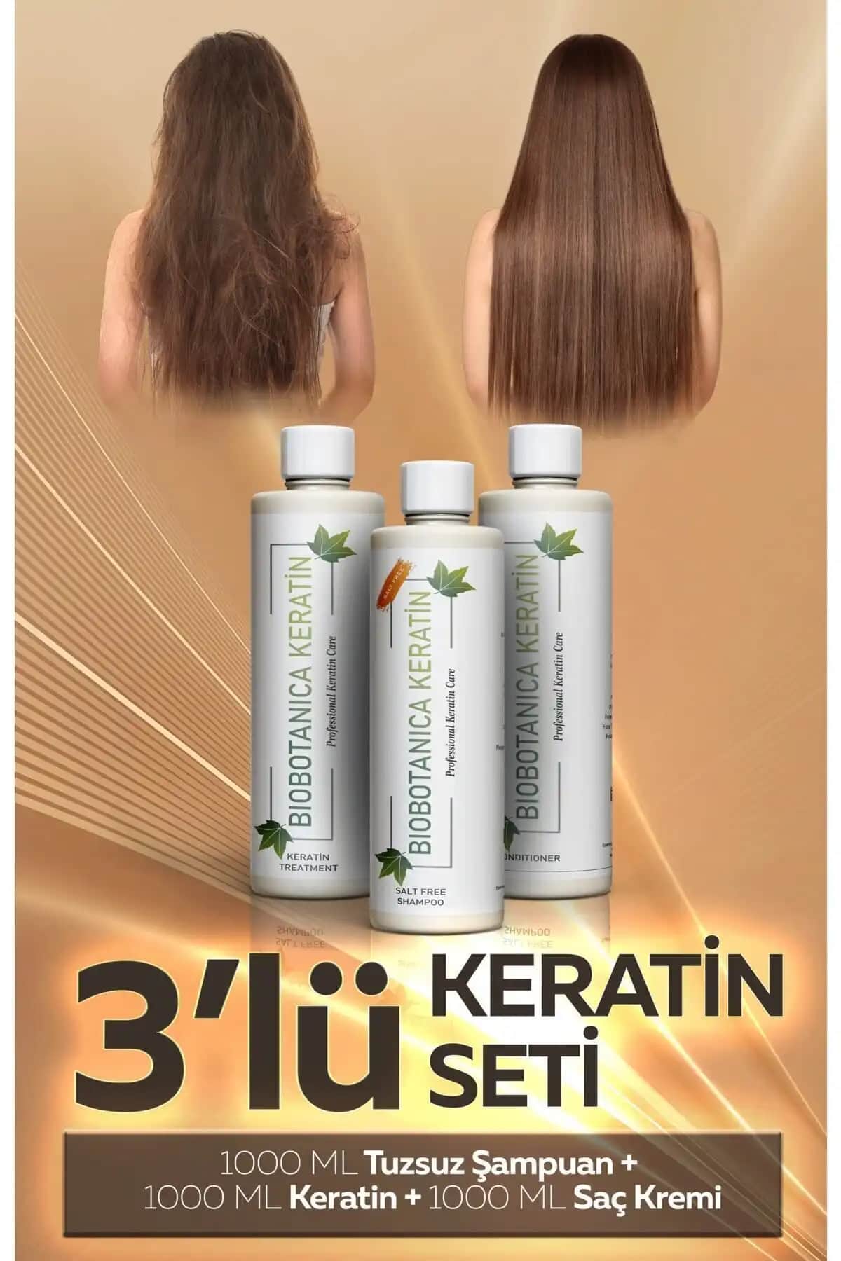 Biobotanica Brezilya Fönü Keratin Bakımı Seti Saç Düzleştirme ve Parlaklık Sağlayan Doğal Bakım