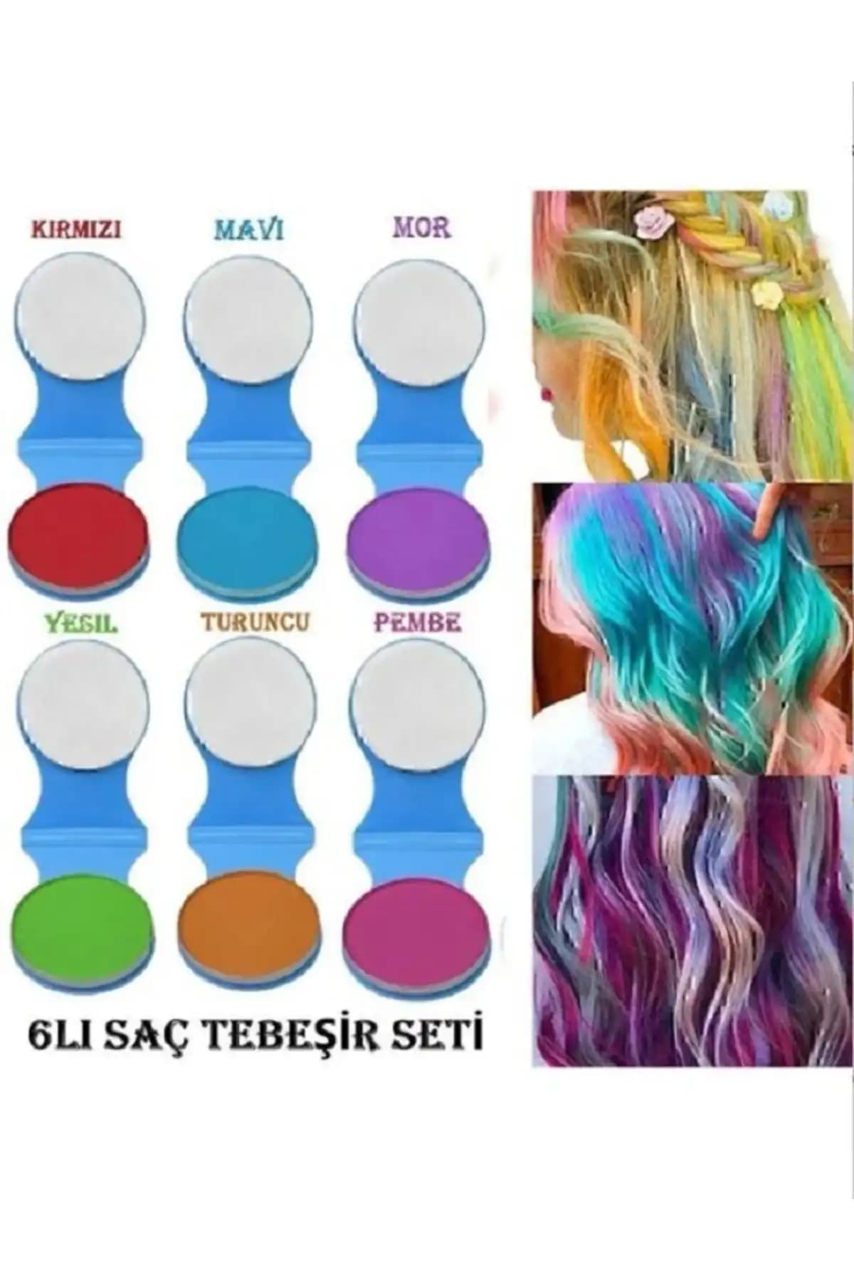 Deep Passion 6'lı Saç Tebeşiri Saç Boyası Seti: Renkli ve Organik Saç Boyama Deneyimi