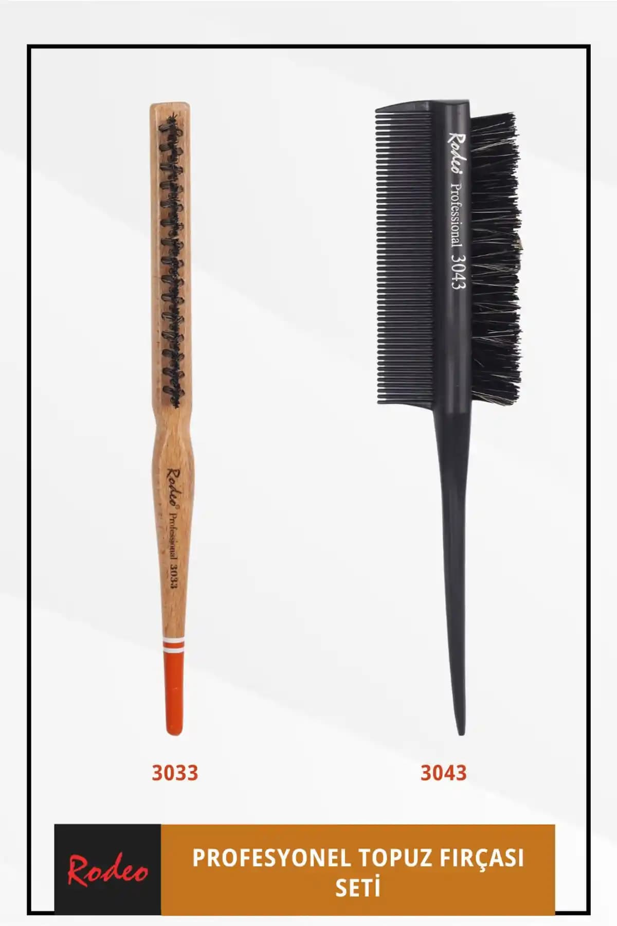 RODEO 3033 3043 İkili Topuz Fırça Seti – Şık ve Pratik Saç Şekillendirme Çözümü