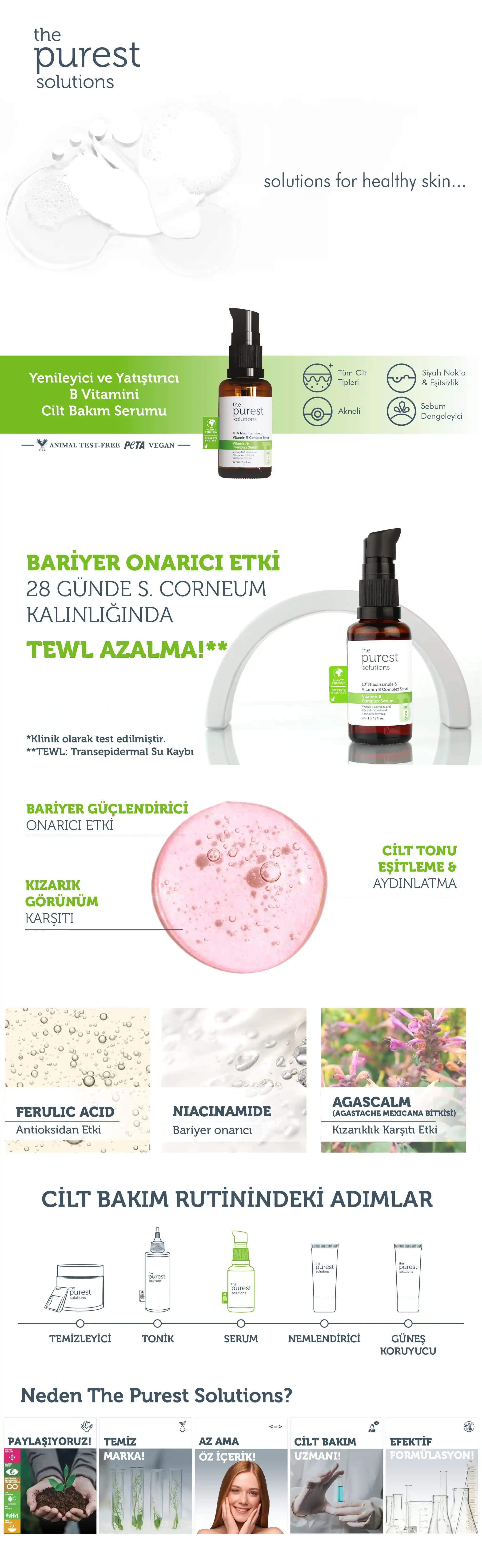 Purest Solutions Bariyer Güçlendirici Serum 30 ml ile Cilt Sağlığınızı Koruyun