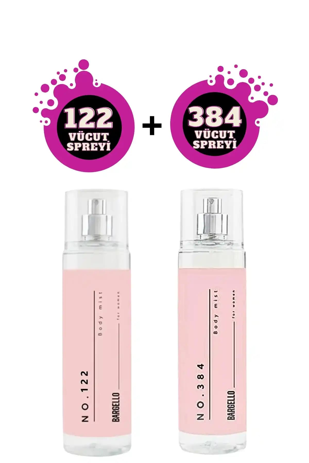 Bargello No.122 ve No.384 Kadın 210 ml Vücut Spreyi Seti: Oryantal Kokularıyla Ferahlık