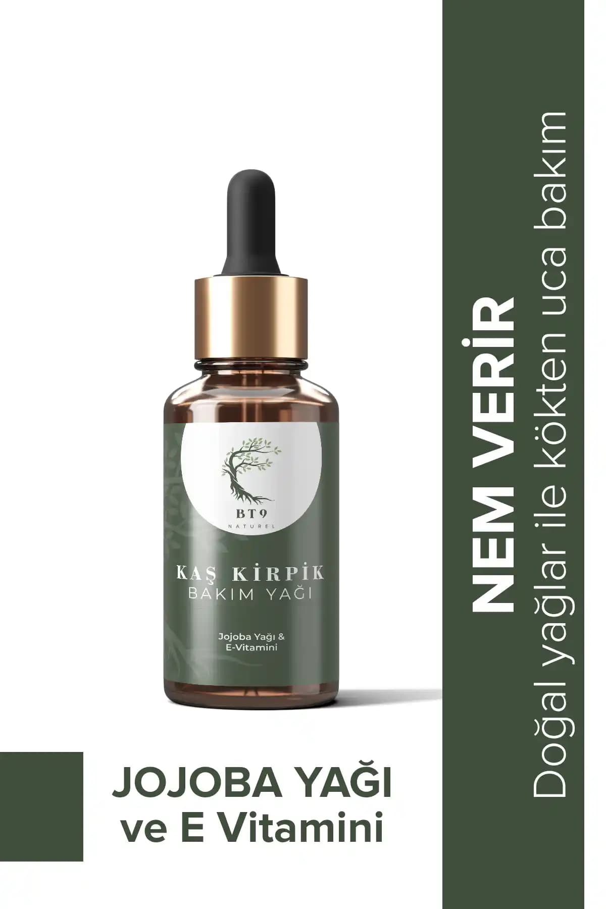 BT9 NATUREL Kaş Kirpik Bakım Yağı: Doğal Yağ Karışımı ile Nemlendirme ve Kök Desteği