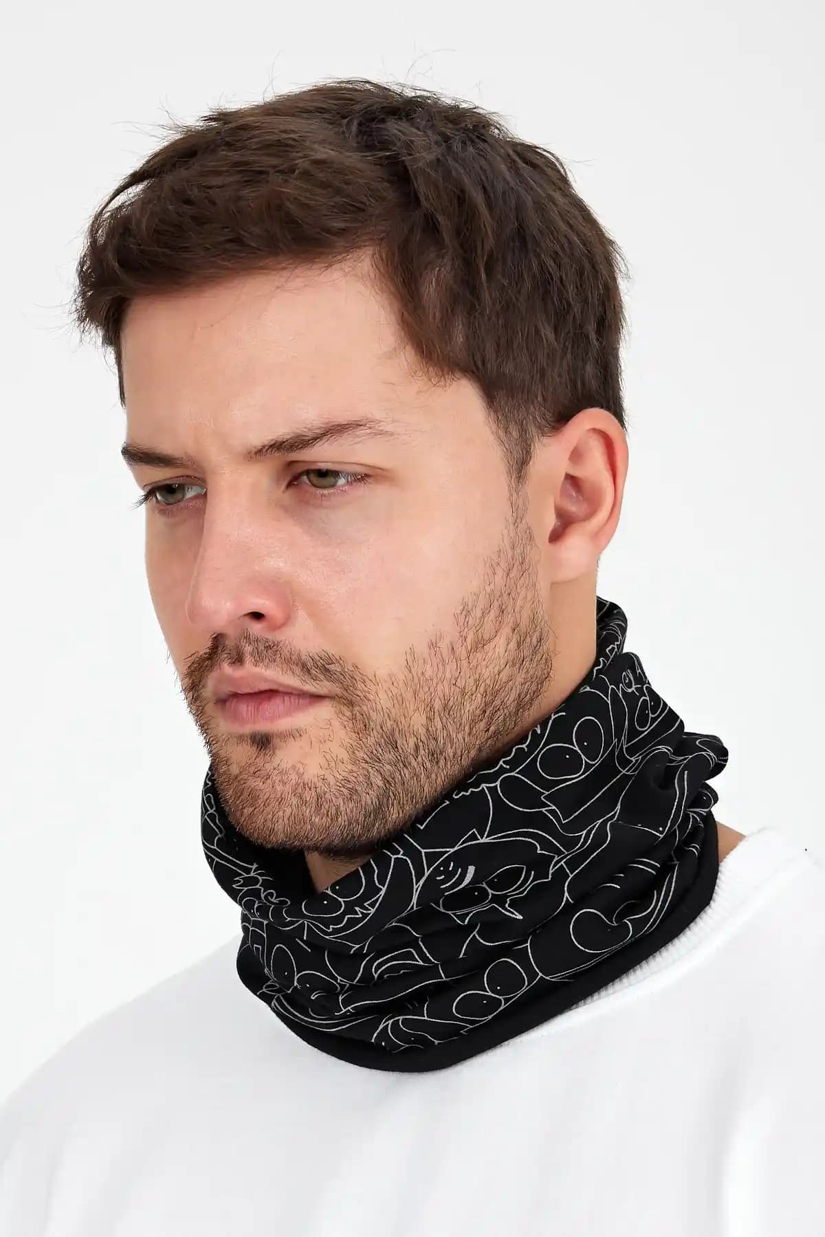 Butikgiz Erkek Çok Amaçlı Pamuklu Bandana ve Maske: Bandana, Boyunluk, Başlık