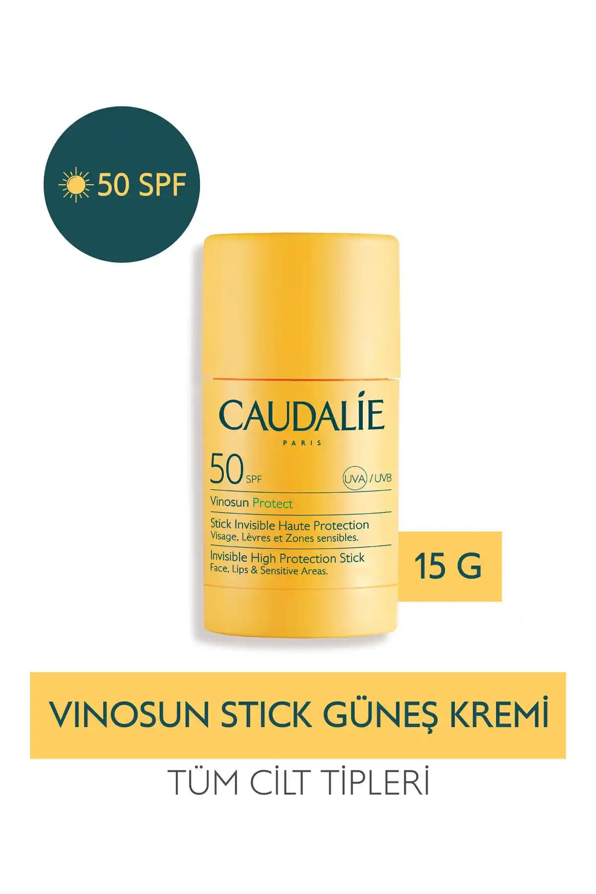Caudalie Vinosun Çubuk Güneş Kremi SPF50+: Hafif, su bazlı koruma; tüm cilt tipleri için