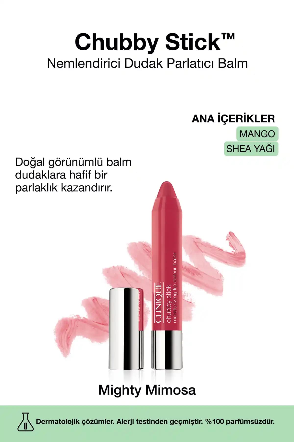 Clinique Chubby Stick Nemlendirici Dudak Parlatıcısı Mighty Mimosa 3g: Saten Parlaklık ve Nem