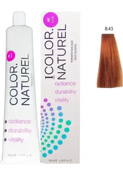 Color Naturel 8.43 Açık Bakır Altın Saç Boyasıyla Beyaz Kapama ve Parlaklık Veren Formül