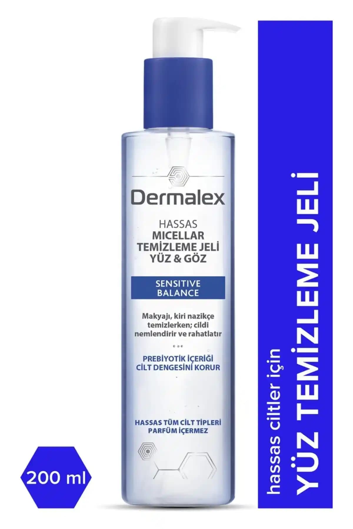 Dermalex Sensitive Balance Mikellar Temizleme Jeli: Hassas Cilt İçin Nazik ve Parfümsüz