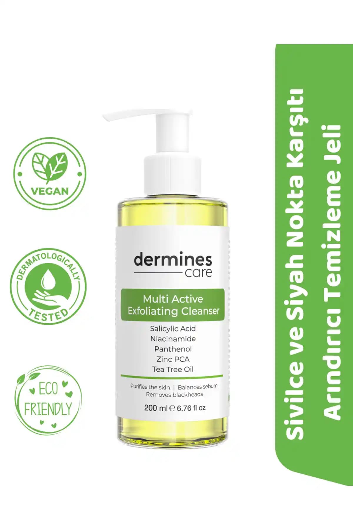 Dermines Karma ve Yağlı Ciltler İçin Salisilik Asit Yüz Temizleme Jeli Günlük