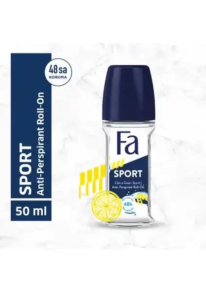 Fa Sport Erkek Roll-On 50 ml Turunçgil Aromalı: Pudrasız Formül ve Gün Boyu Ferahlık