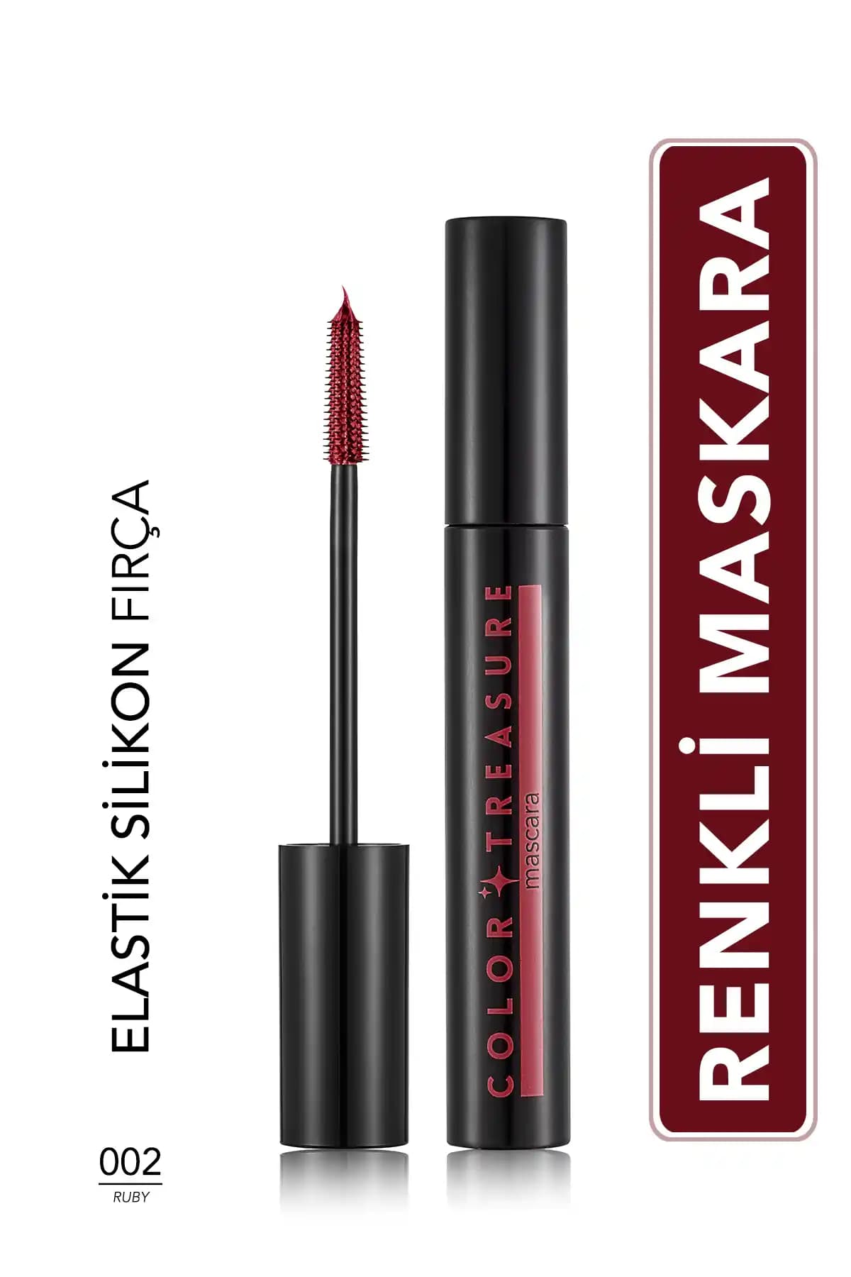 Flormar Color Treasure Hacim Veren ve Yüksek Pigmentli Renkli Maskara 002 Ruby
